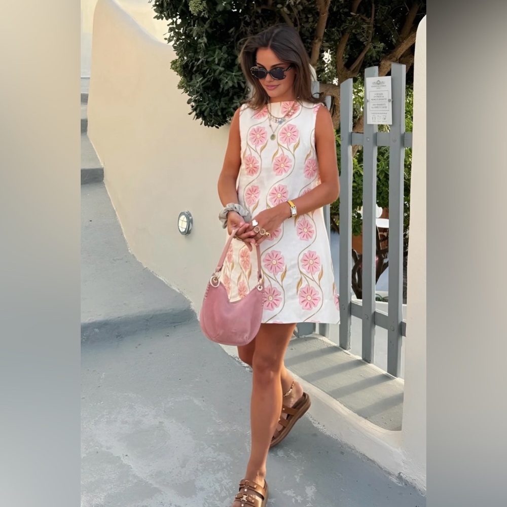 COMMENSE Romantic Print Sleeveless Short Dress, Size M